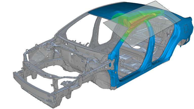 Roof crush simulation by DYNAmore Nordic. Base model courtesy of CCSA at George Mason University. Roof_crush_Web2.png